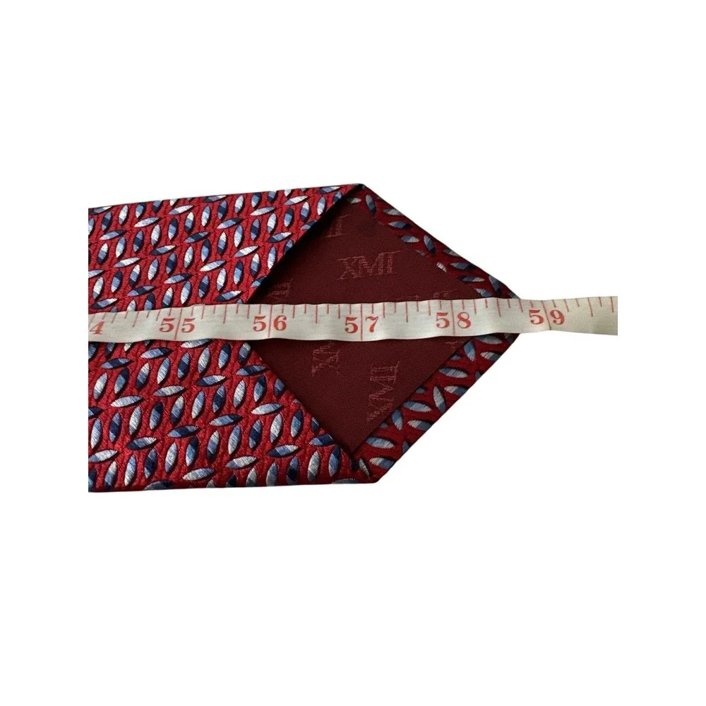 XMI‎ Platinum Necktie Mens 100% Silk Paisley Handmade USA Preppy Designer